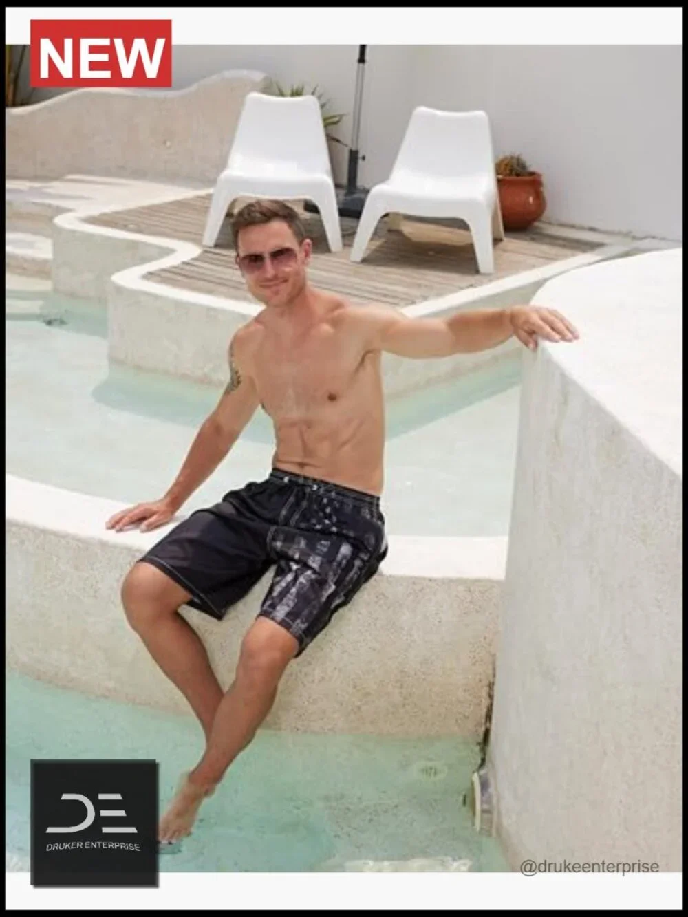 Mens Quick Dry Swim Trunks with Mesh Liner, UPF 50+ Board Shorts